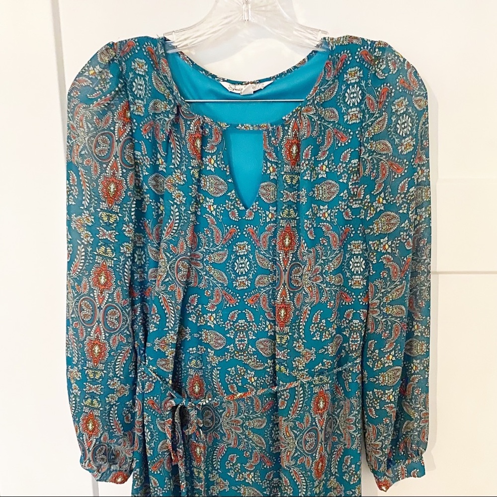 Speechless paisley maxi dress with sleeves size XS - Picture 2 of 3